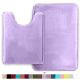 thumbnail image 1 of ComfiTime 2 Piece Bathroom Rugs Set – Thick Memory Foam, Non-Slip Bath Mat, Soft Plush Velvet Top, Ultra Absorbent, Small, Large & Long Rugs for Bathroom Floor, Lavender, 20*32 & Contour Rug, 1 of 11