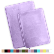 ComfiTime 2 Piece Bathroom Rugs Set – Thick Memory Foam, Non-Slip Bath Mat, Soft Plush Velvet Top, Ultra Absorbent, Small, Large & Long Rugs for Bathroom Floor, Lavender, 17*24 & 20*32