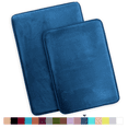 thumbnail image 1 of ComfiTime 2 Piece Bathroom Rugs Set – Thick Memory Foam, Non-Slip Bath Mat, Soft Plush Velvet Top, Ultra Absorbent, Small, Large & Long Rugs for Bathroom Floor, Navy Blue, 17*24 & 20*32, 1 of 12