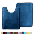 thumbnail image 1 of ComfiTime 2 Piece Bathroom Rugs Set – Thick Memory Foam, Non-Slip Bath Mat, Soft Plush Velvet Top, Ultra Absorbent, Small, Large & Long Rugs for Bathroom Floor, Navy Blue, 17*24 & Contour Rug, 1 of 11