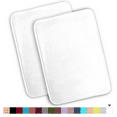 thumbnail image 1 of ComfiTime 2 Piece Bathroom Rugs Set – Thick Memory Foam, Non-Slip Bath Mat, Soft Plush Velvet Top, Ultra Absorbent, Small, Large & Long Rugs for Bathroom Floor, White, 22*42, 2PCS, 1 of 12