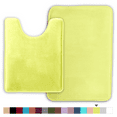 thumbnail image 1 of ComfiTime 2 Piece Bathroom Rugs Set – Thick Memory Foam, Non-Slip Bath Mat, Soft Plush Velvet Top, Ultra Absorbent, Small, Large & Long Rugs for Bathroom Floor, Yellow Green, 20*32 & Contour Rug, 1 of 11