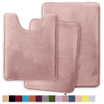 thumbnail image 1 of ComfiTime 3 Piece Bathroom Rugs Set – Thick Memory Foam, Non-Slip Bath Mat, Soft Plush Velvet Top, Ultra Absorbent, Small, Large & Long Rugs for Bathroom Floor with Contour Rug, Mauve, 1 of 12