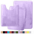 thumbnail image 1 of ComfiTime 3 Piece Bathroom Rugs Set – Thick Memory Foam, Non-Slip Bath Mat, Soft Plush Velvet Top, Ultra Absorbent, Small, Large & Long Rugs for Bathroom Floor with Contour Rug, Lavender, 1 of 12