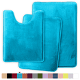thumbnail image 1 of ComfiTime 3 Piece Bathroom Rugs Set – Thick Memory Foam, Non-Slip Bath Mat, Soft Plush Velvet Top, Ultra Absorbent, Small, Large & Long Rugs for Bathroom Floor with Contour Rug, Caribbean Sea, 1 of 12
