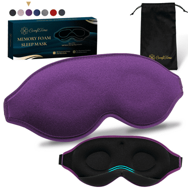 ComfiTime 3D Sleep Mask - 100% Blackout Eye Mask for Sleeping, Eye Covers for Men and Women, Contour Blindfold with Nose Baffle, Soft & Lightweight, Latex-Free