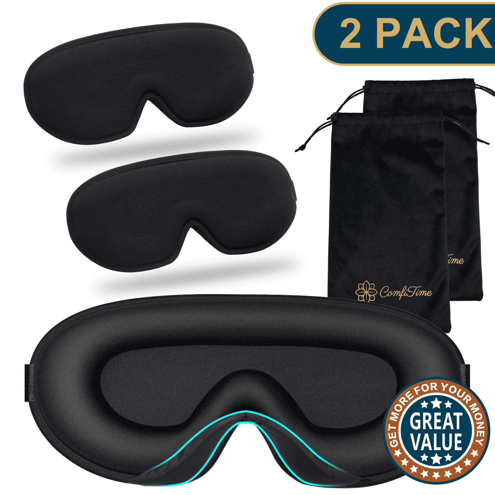 lightweight 0.25 lb blackout sleep mask contoured fit design