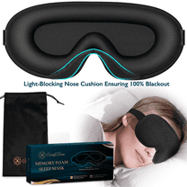 ComfiTime 3D Sleep Mask - 100% Blackout Eye Mask for Sleeping, Eye Covers for Men,Women,Kids, Contour Blindfold with Nose Baffle, Soft & Lightweight Sleep Eye Blinders , Latex-Free, Black