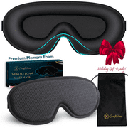 ComfiTime 3D Sleep Mask - 100% Blackout Eye Mask for Sleeping, Eye Covers for Men and Women, Contour Blindfold with Nose Baffle, Soft & Lightweight, Latex-Free,Purple