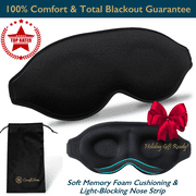 ComfiTime Memory Foam Sleep Mask - 100% Blackout 3D Eye Mask for Sleeping, Eye Covers for Men & Women, Contour Blindfold with Nose Baffle for Adult, Soft Travel Eye Blinders Night Mask, Purple