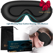 ComfiTime 3D Sleep Mask - 100% Blackout Eye Mask for Sleeping, Eye Covers for Men and Women, Contour Blindfold with Nose Baffle, Soft & Lightweight, Latex-Free,Purple