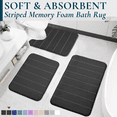 thumbnail image 1 of ComfiTime 3-Piece Memory Foam Bathroom Rug Set, Non-Slip Bath Mats for Bathroom Floor, Soft & Ultra Absorbent Shower Rug, Quick Dry Machine-Washable Bathmats, 17 x 24 & 20 x 24 & 20 x 32, Black, 1 of 9
