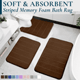 thumbnail image 1 of ComfiTime 3-Piece Memory Foam Bathroom Rug Set, Non-Slip Bath Mats for Bathroom Floor, Soft & Ultra Absorbent Shower Rug, Quick Dry Machine-Washable Bathmats, 17 x 24 & 20 x 24 & 20 x 32, Brown, 1 of 9