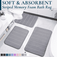 thumbnail image 1 of ComfiTime 3-Piece Memory Foam Bathroom Rug Set, Non-Slip Bath Mats for Bathroom Floor, Soft & Ultra Absorbent Shower Rug, Quick Dry Machine-Washable Bathmats, 17 x 24 & 20 x 24 & 20 x 32, Gray, 1 of 9