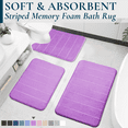 thumbnail image 1 of ComfiTime 3-Piece Memory Foam Bathroom Rug Set, Non-Slip Bath Mats for Bathroom Floor, Soft & Ultra Absorbent Shower Rug, Quick Dry Machine-Washable Bathmats, 17 x 24 & 20 x 24 & 20 x 32, Lavender, 1 of 9