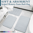 thumbnail image 1 of ComfiTime 3-Piece Memory Foam Bathroom Rug Set, Non-Slip Bath Mats for Bathroom Floor, Soft & Ultra Absorbent Shower Rug, Quick Dry Machine-Washable Bathmats, 17 x 24 & 20 x 24 & 20 x 32, Silver, 1 of 9
