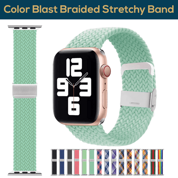 ComfiTime Apple Watch Band – Stretchy Braided iWatch Sport Band 38mm 40mm 41mm 42mm 44mm 45mm for Men & Women, Breathable Elastic Apple Watch Wristbands Strap for Series SE 9 8 7 6 5 4 3 2 1