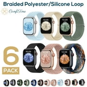 ComfiTime Apple Watch Band – Stretchy Braided iWatch Sport Band 38mm 40mm 41mm 42mm 44mm 45mm 49mm for Men & Women, Brea