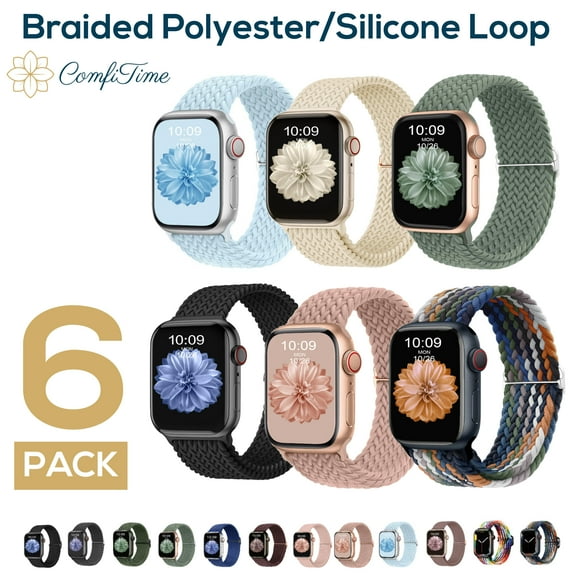 ComfiTime Apple Watch Band – Stretchy Braided iWatch Sport Band 38mm 40mm 41mm 42mm 44mm 45mm 49mm for Men & Women, Breathable Elastic Apple Watch Strap for Series SE 9 8 7 6 5 4 3 2 1 Ultra