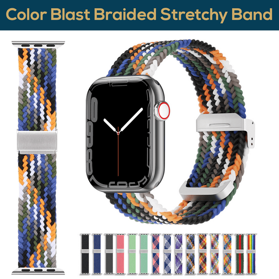 ComfiTime Apple Watch Band–Stretchy Braided iWatch Sport Band 38mm 40mm 41mm 42mm 44mm 45mm 49mm for Men&Women, Breathable Elastic Apple Watch Wristbands Strap for Series 9 8 7 6 5 4 3 2 1 SE Ultra
