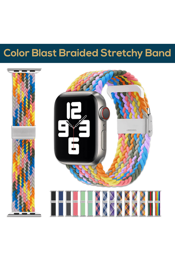 Apple Watch Band–Stretchy Braided iWatch Sport Band 38mm 40mm 41mm 42mm 44mm 45mm 49mm for Men&Women, Breathable Elastic Apple Watch Wristbands Strap for Series 9 8 7 6 5 4 3 2 1 SE Ultra