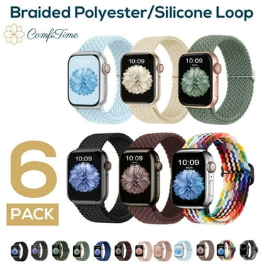 ComfiTime Apple Watch Band – Stretchy Braided iWatch Sport Band 38mm 40mm 41mm 42mm 44mm 45mm for Men & Women, Breathable Elastic Apple Watch Strap for Series SE 9 8 7 6 5 4 3 2 1