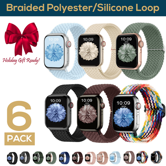 ComfiTime Apple Watch Band – Stretchy Braided iWatch Sport Band 38mm 40mm 41mm 42mm 44mm 45mm for Men & Women, Breathable Elastic Apple Watch Strap for Series SE 9 8 7 6 5 4 3 2 1