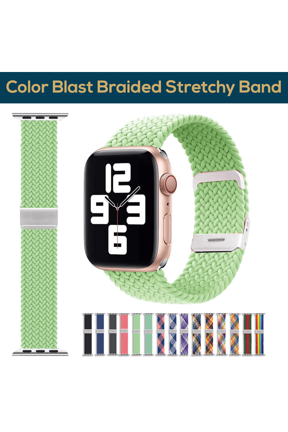 Apple Watch Band – Stretchy Braided iWatch Sport Band 38mm 40mm 41mm 42mm 44mm 45mm for Men & Women, Breathable Elastic Apple Watch Wristbands Strap for Series SE 9 8 7 6 5 4 3 2 1