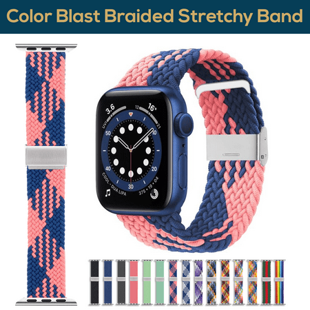 ComfiTime Apple Watch Band – Stretchy Braided iWatch Sport Band 38mm 40mm 41mm 42mm 44mm 45mm for Men & Women, Breathable Elastic Apple Watch Wristbands Strap for Series SE 9 8 7 6 5 4 3 2 1