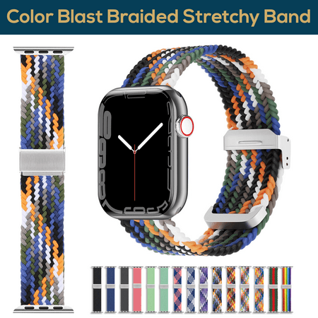 ComfiTime Apple Watch Band – Stretchy Braided iWatch Sport Band 38mm 40mm 41mm 42mm 44mm 45mm for Men & Women, Breathable Elastic Apple Watch Wristbands Strap for Series SE 8 7 6 5 4 3 2 1