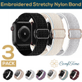 thumbnail image 1 of ComfiTime Apple Watch Band – Stretchy Nylon Apple Watch Sport Band 38/40/41/42/44/45 mm for Men & Women, Solo Loop Breathable iWatch Bands, Elastic Apple Watch Strap for Series SE 9 8 7 6 5 4 3 2 1, 1 of 14