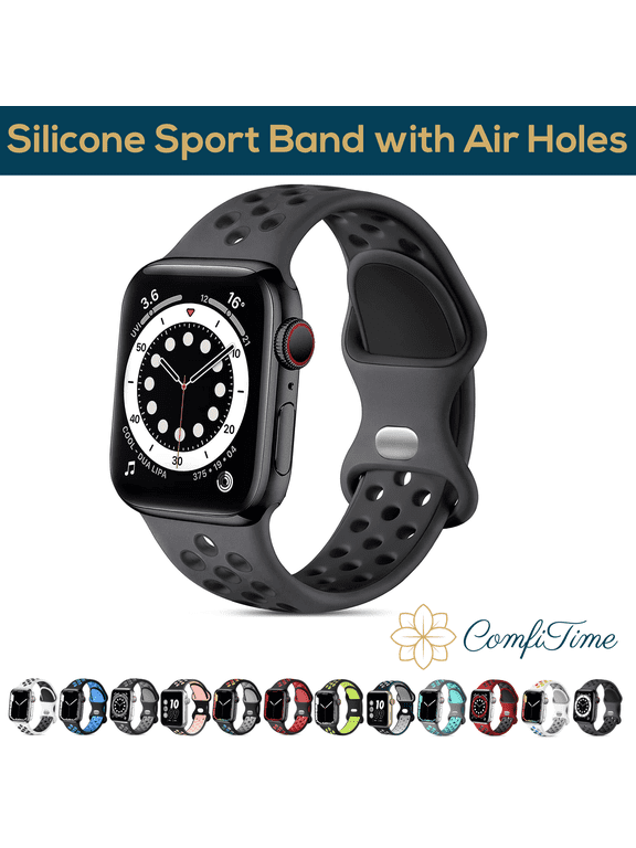 Apple Watch Band – Stretchy iWatch Sport Bands 38mm 40mm 41mm 42mm 44mm 45 mm for Women & Men, Breathable Silicone Bracelet Apple Watch Strap for Series SE 9 8 7 6 5 4 3 2 1