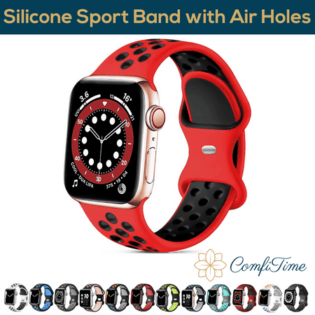 ComfiTime Apple Watch Band – Stretchy iWatch Sport Bands 38mm 40mm 41mm 42mm 44mm 45 mm for Women & Men, Breathable Silicone Bracelet Apple Watch Strap for Series SE 9 8 7 6 5 4 3 2 1