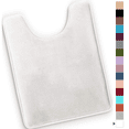 thumbnail image 1 of ComfiTime Bathroom Contour Rugs – 1 inch Thick Memory Foam, 20" x 23" Bath Mat for Toliet, Soft Plush Velvet Top, Non-Slip,Ultra Absorbent, Small, Large & Long Rugs for Bathroom Floor, White, 1 of 11
