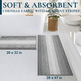 thumbnail image 1 of ComfiTime Bathroom Rug Set, 20" x 32" & 20" x 47", 1500GSM Slip-Resistant Chenille Bath Mat for Tub, Bathroom Floor, Machine Washable, Ultra Absorbent, Small or Long, Black, Gray, Blue, Green & Brown, 1 of 11