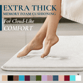 thumbnail image 1 of ComfiTime Bathroom Rugs – 1 inch Thick Memory Foam, 20" x 32" Bath Mat, Soft Plush Velvet Top, Non-Slip, Ultra Absorbent, Large & Long Rugs for Bathroom Floor, White, 1 of 11