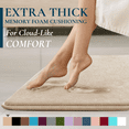 thumbnail image 1 of ComfiTime Bathroom Rugs – 1 inch Thick Memory Foam, 22" x 42" Bath Mat, Soft Plush Velvet Top, Non-Slip, Ultra Absorbent, Large & Long Rugs for Bathroom Floor, Avail. in Black, Gray, Beige, Navy Blue, 1 of 10
