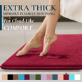 thumbnail image 1 of ComfiTime Bathroom Rugs – 1 inch Thick Memory Foam, 22" x 42" Bath Mat, Soft Plush Velvet Top, Non-Slip, Ultra Absorbent, Large & Long Rugs for Bathroom Floor, Burgundy, 1 of 11