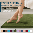 thumbnail image 1 of ComfiTime Bathroom Rugs – 1 inch Thick Memory Foam, 24" x 60" Bath Mat, Soft Plush Velvet Top, Non-Slip, Ultra Absorbent, Large & Long Rugs for Bathroom Floor, Green, 1 of 11