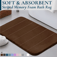 thumbnail image 1 of ComfiTime Memory Foam Bathroom Rug, Non-Slip Bath Mats for Bathroom Floor, Soft & Ultra Absorbent Shower Mat, Quick Dry Machine-Washable Bathmat for Shower & Tubs, 17 x 24, Brown, 1 of 9