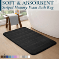 thumbnail image 1 of ComfiTime Memory Foam Bathroom Rug, Non-Slip Bath Mats for Bathroom Floor, Soft & Ultra Absorbent Shower Mat, Quick Dry Machine-Washable Bathmat for Shower & Tubs, 20 x 32, Black, 1 of 9