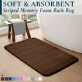 thumbnail image 1 of ComfiTime Memory Foam Bathroom Rug, Non-Slip Bath Mats for Bathroom Floor, Soft & Ultra Absorbent Shower Mat, Quick Dry Machine-Washable Bathmat for Shower & Tubs, 20 x 32, Brown, 1 of 9