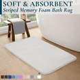thumbnail image 1 of ComfiTime Memory Foam Bathroom Rug, Non-Slip Bath Mats for Bathroom Floor, Soft & Ultra Absorbent Shower Mat, Quick Dry Machine-Washable Bathmat for Shower & Tubs, 20 x 32, Cream White, 1 of 9