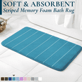 thumbnail image 1 of ComfiTime Memory Foam Bathroom Rug, Non-Slip Bath Mats for Bathroom Floor, Soft & Ultra Absorbent Shower Mat, Quick Dry Machine-Washable Bathmat for Shower & Tubs, 20 x 32, Turquoise, 1 of 9