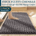 thumbnail image 1 of ComfiTime 2-Piece Bathroom Rug Set - 24*36 & 24*36 2000GSM Thick Slip-Resistant Chenille Bath Mat for Tub, Shower & Bathroom Floor, Machine Washable, Ultra Absorbent, Small or Long, Gray, 1 of 9