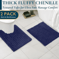 thumbnail image 1 of ComfiTime 2 Piece Bathroom Rugs Set – Luxury Chenille Shaggy Bath Rugs, Extra Soft & Thick, Absorbent Water, Non-Slip, Machine Washable, Bath Mats for Bath Floor,Tub and Shower, 20*24 & 20*32, 1 of 9