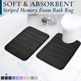 thumbnail image 1 of ComfiTime 2-Piece Memory Foam Bathroom Rug Set, Non-Slip Bath Mats for Bathroom Floor, Soft & Ultra Absorbent Shower Rug, Quick Dry Machine-Washable Bathmats, 17 x 24 & 20 x 24, Black, 1 of 9
