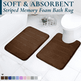 thumbnail image 1 of ComfiTime 2-Piece Memory Foam Bathroom Rug Set, Non-Slip Bath Mats for Bathroom Floor, Soft & Ultra Absorbent Shower Rug, Quick Dry Machine-Washable Bathmats, 17 x 24 & 20 x 24, Brown, 1 of 9