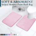 thumbnail image 1 of ComfiTime 2-Piece Memory Foam Bathroom Rug Set, Non-Slip Bath Mats for Bathroom Floor, Soft & Ultra Absorbent Shower Rug, Quick Dry Machine-Washable Bathmats, 17 x 24 & 20 x 24, Light Pink, 1 of 9