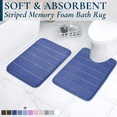 thumbnail image 1 of ComfiTime 2-Piece Memory Foam Bathroom Rug Set, Non-Slip Bath Mats for Bathroom Floor, Soft & Ultra Absorbent Shower Rug, Quick Dry Machine-Washable Bathmats, 17 x 24 & 20 x 24, Navy Blue, 1 of 9